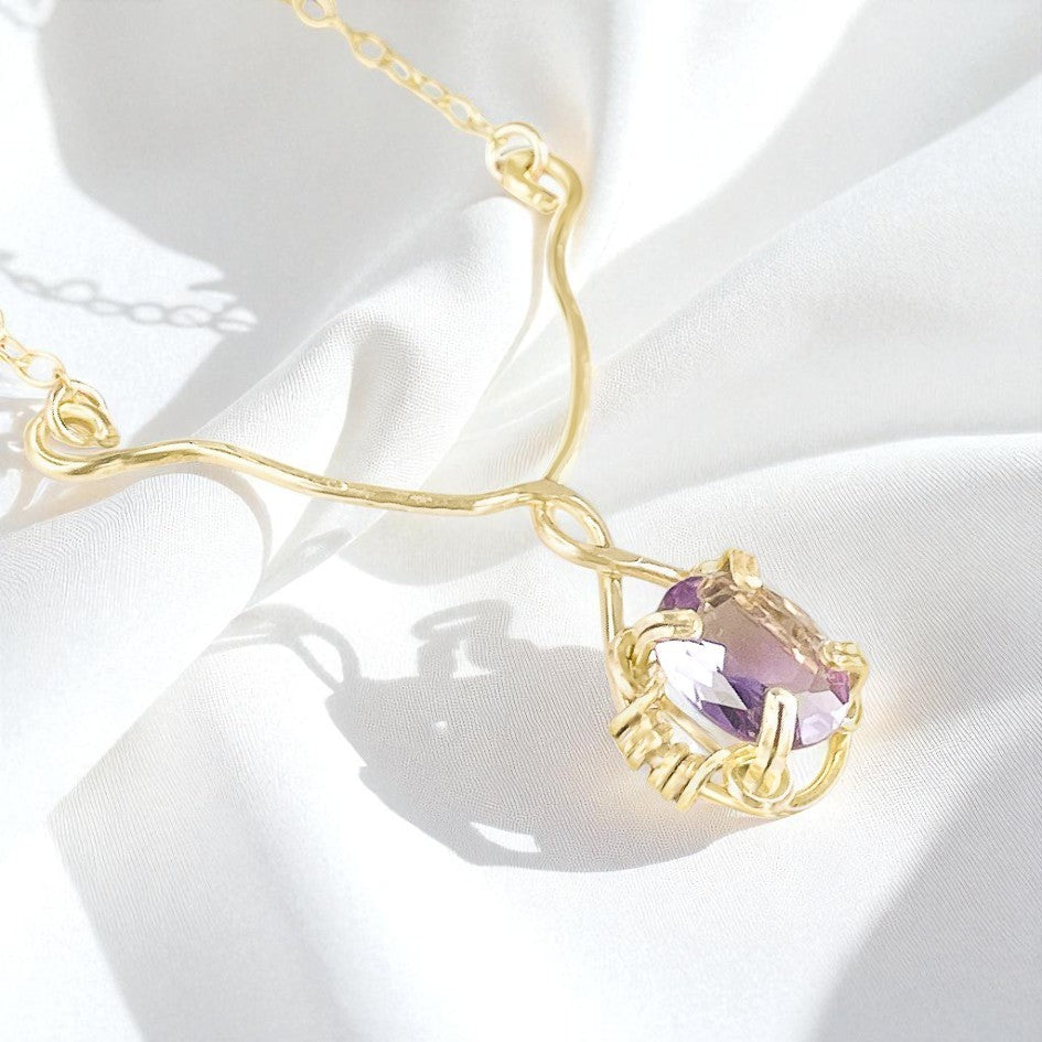 Purple Amethyst Y Necklace