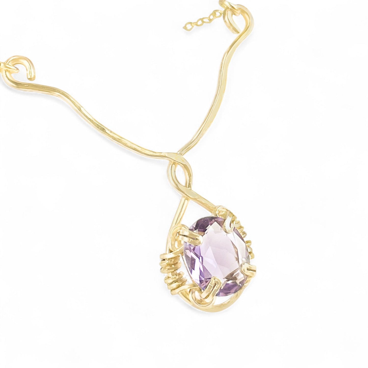 Purple Amethyst Y Necklace