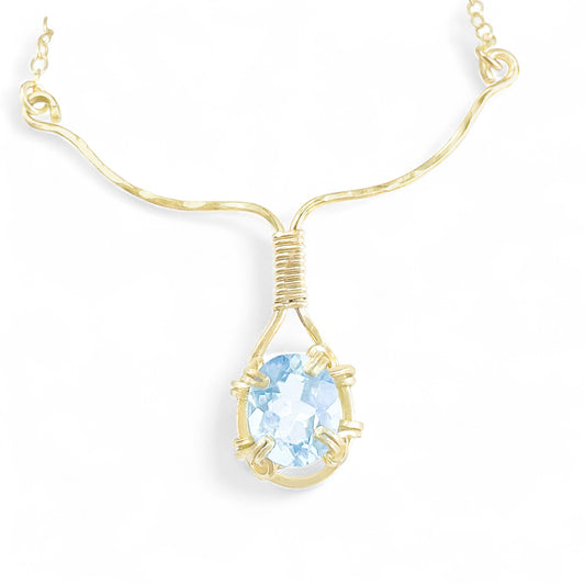 Sky Blue Topaz Y Necklace