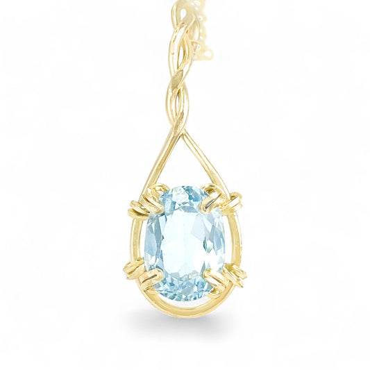 Sky Blue Topaz Pendant Necklace