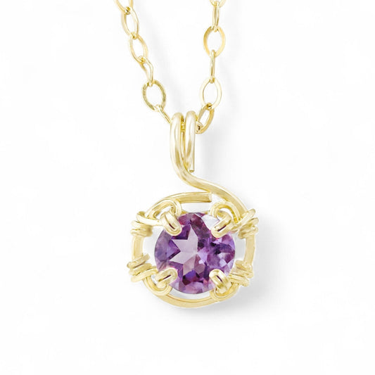 Purple Amethyst Swirl Pendant with Chain