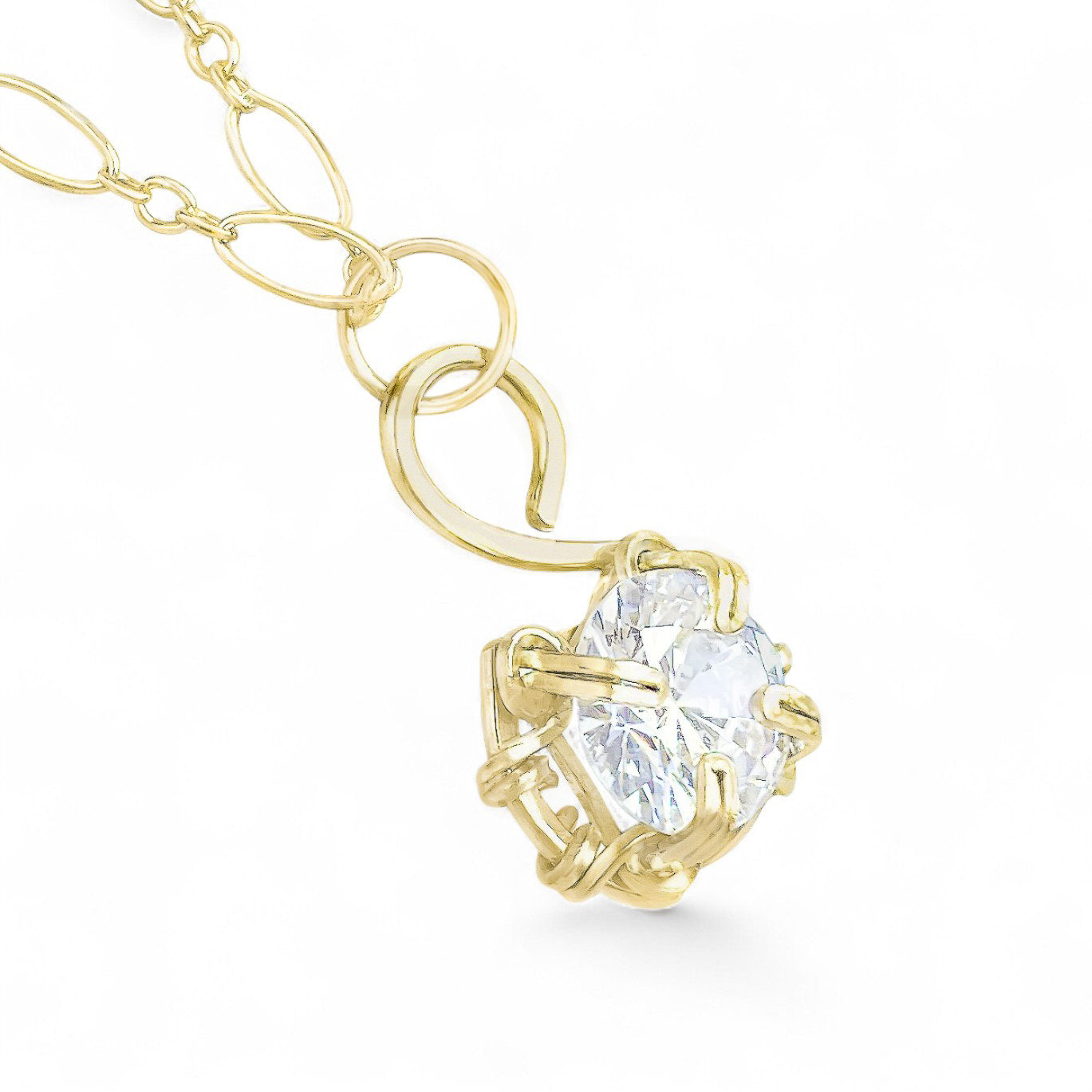 Cubic Zirconia S Shaped Pendant