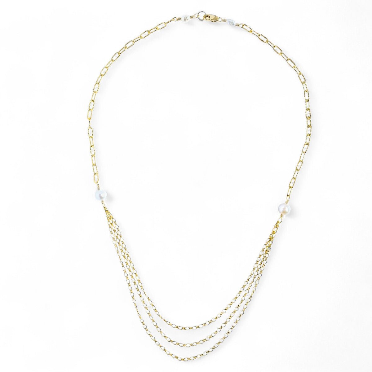 Gold Three Chain Necklace – STV Jewelry