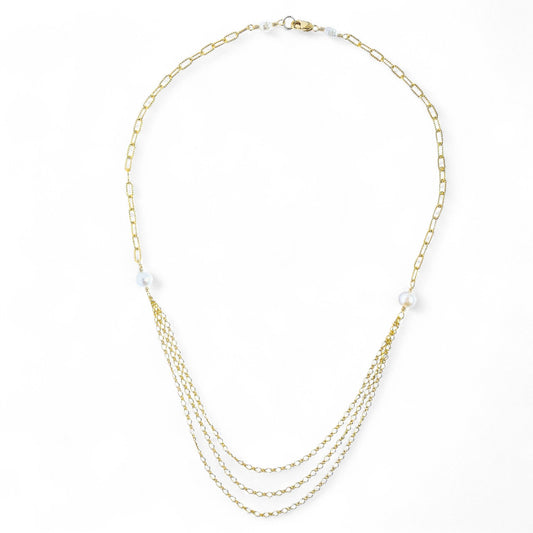 Gold Three Chain Necklace