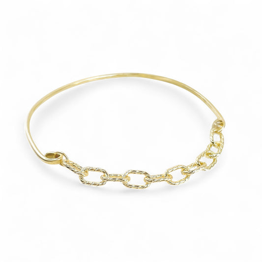 Gold Mixed Metal Bangle Bracelet