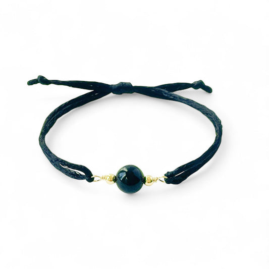 Black Onyx Adjustable Cord Bracelet