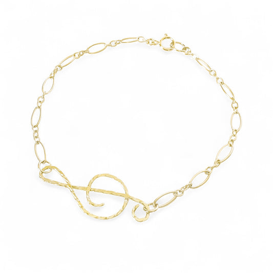 Gold Treble Clef Bracelet