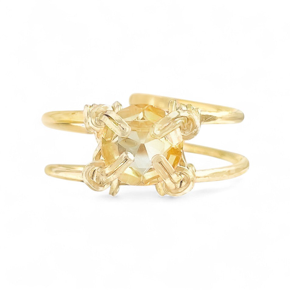 Citrine Double Banded Ring