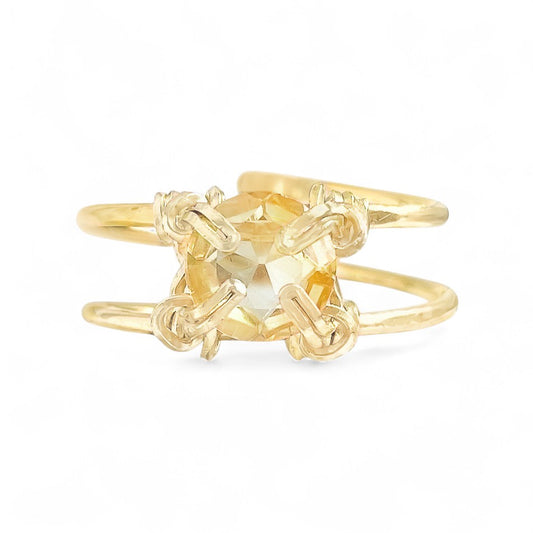 Citrine Double Banded Ring