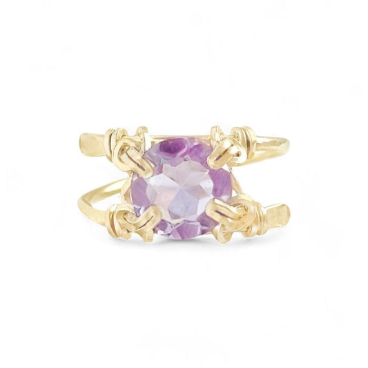 Purple Amethyst Dainty Ring