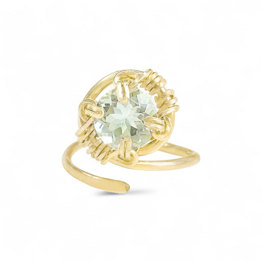 Green Amethyst Swirl Ring