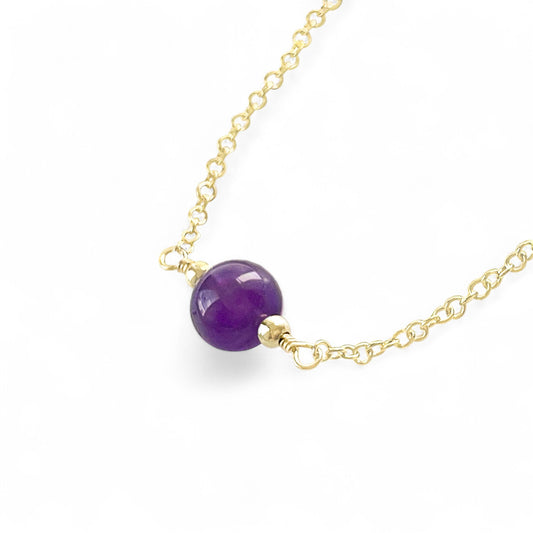 Amethyst Bead Dainty Bracelet