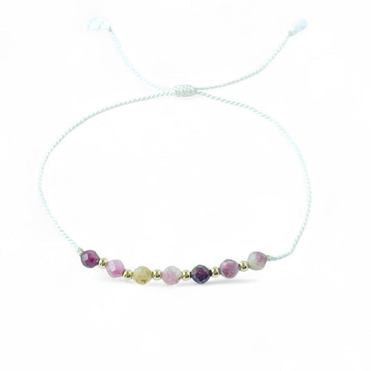 Tourmaline Silk Cord Adjustable Bracelet