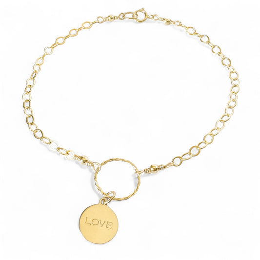 Gold Love Charm Bracelet