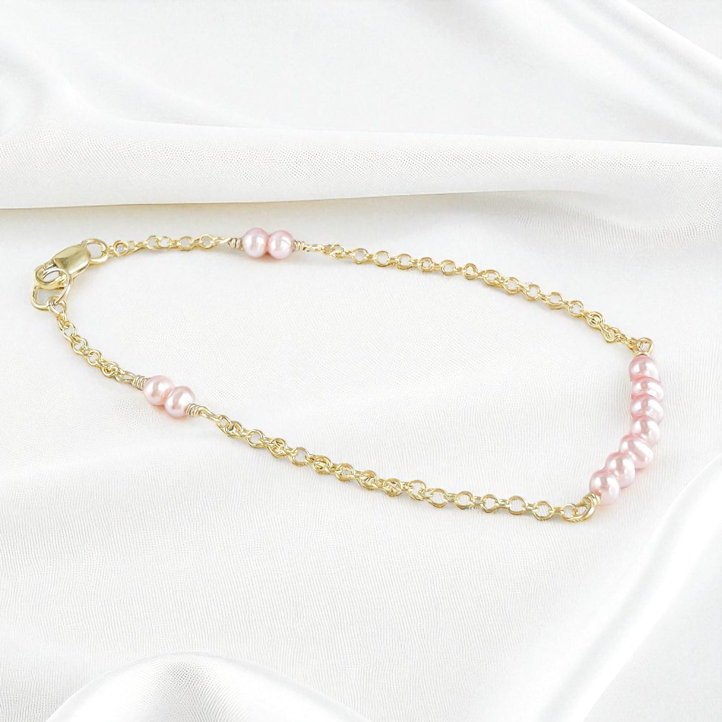 Pink Pearl Column Bracelet
