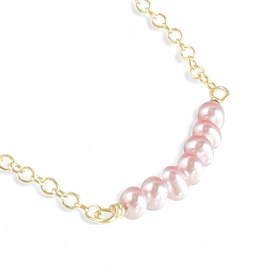 Pink Pearl Column Bracelet