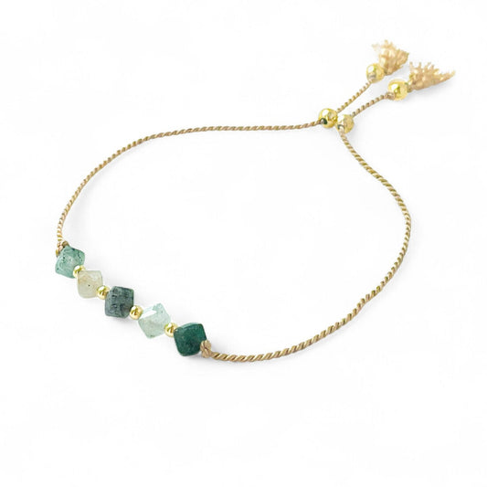 Aventurine Quartz Silk Cord Adjustable Bracelet