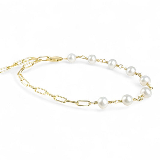 White Pearl Adjustable Bracelet