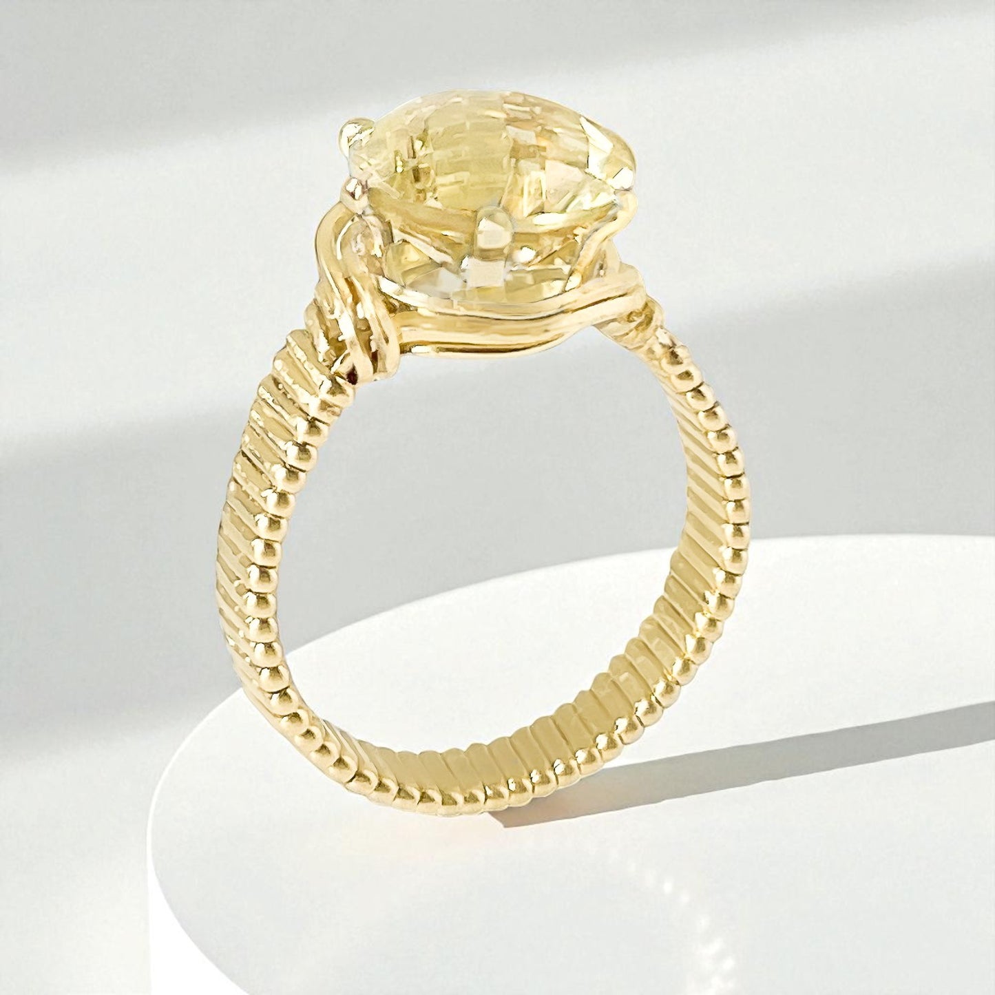 Lemon Quartz Wire Wrapped Ring