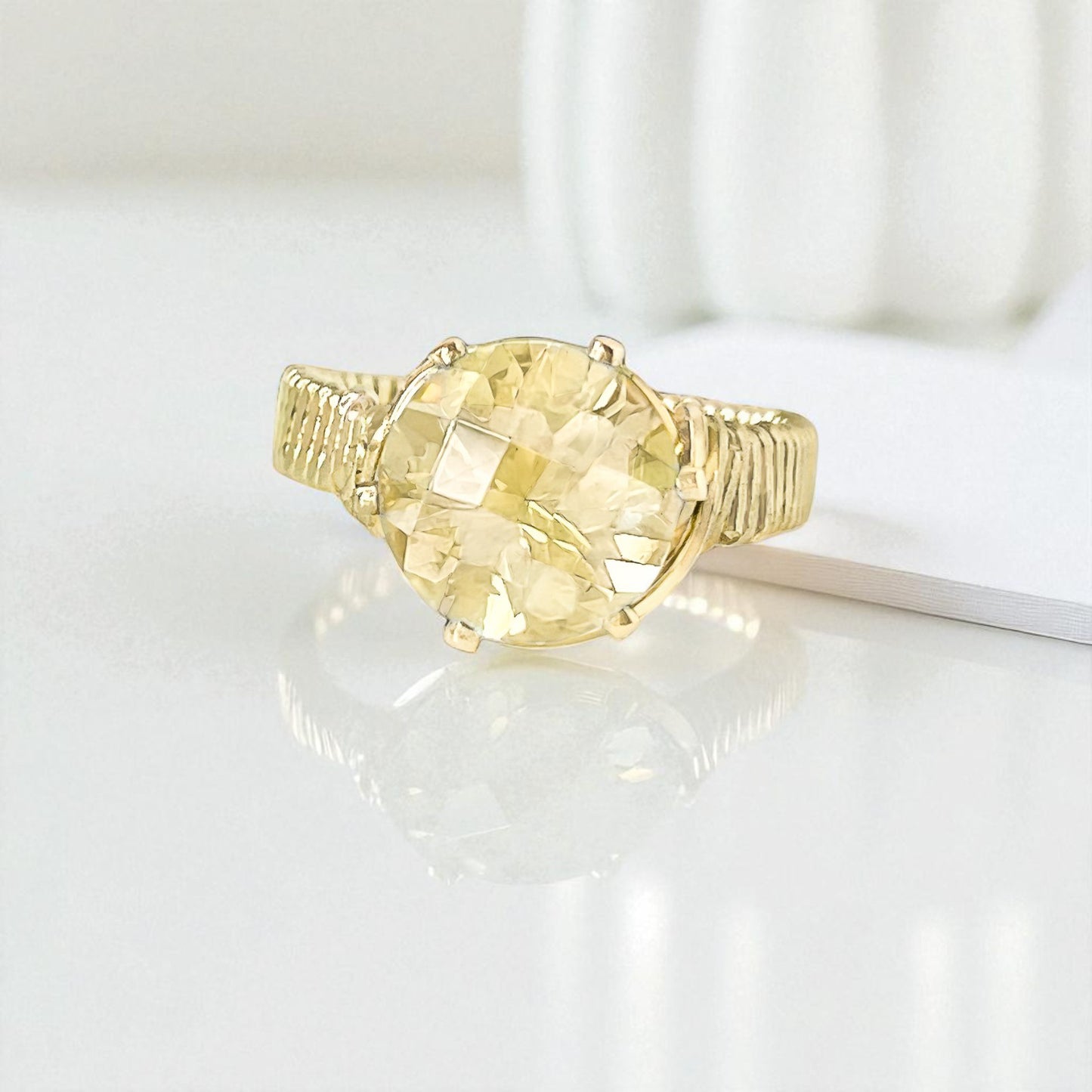 Lemon Quartz Wire Wrapped Ring
