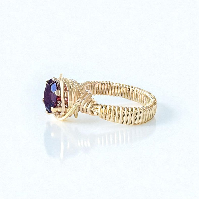 Garnet Wire Wrapped Ring