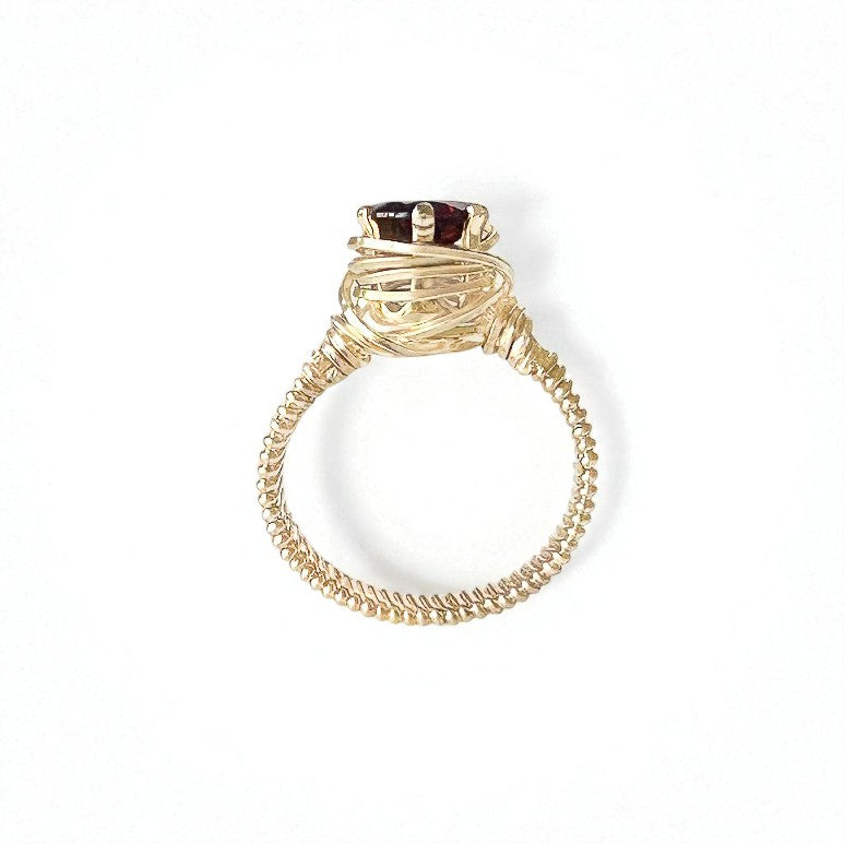 Garnet Wire Wrapped Ring