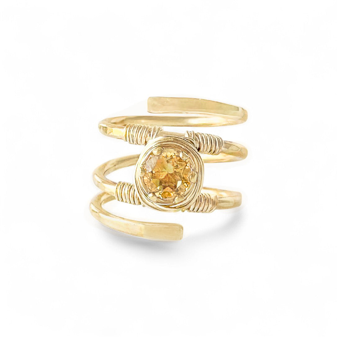 Citrine Spiral Ring