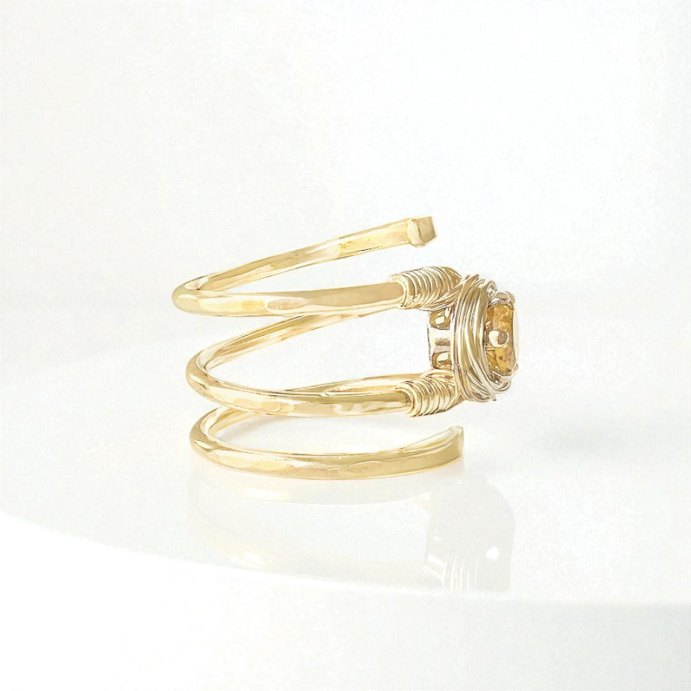 Citrine Spiral Ring
