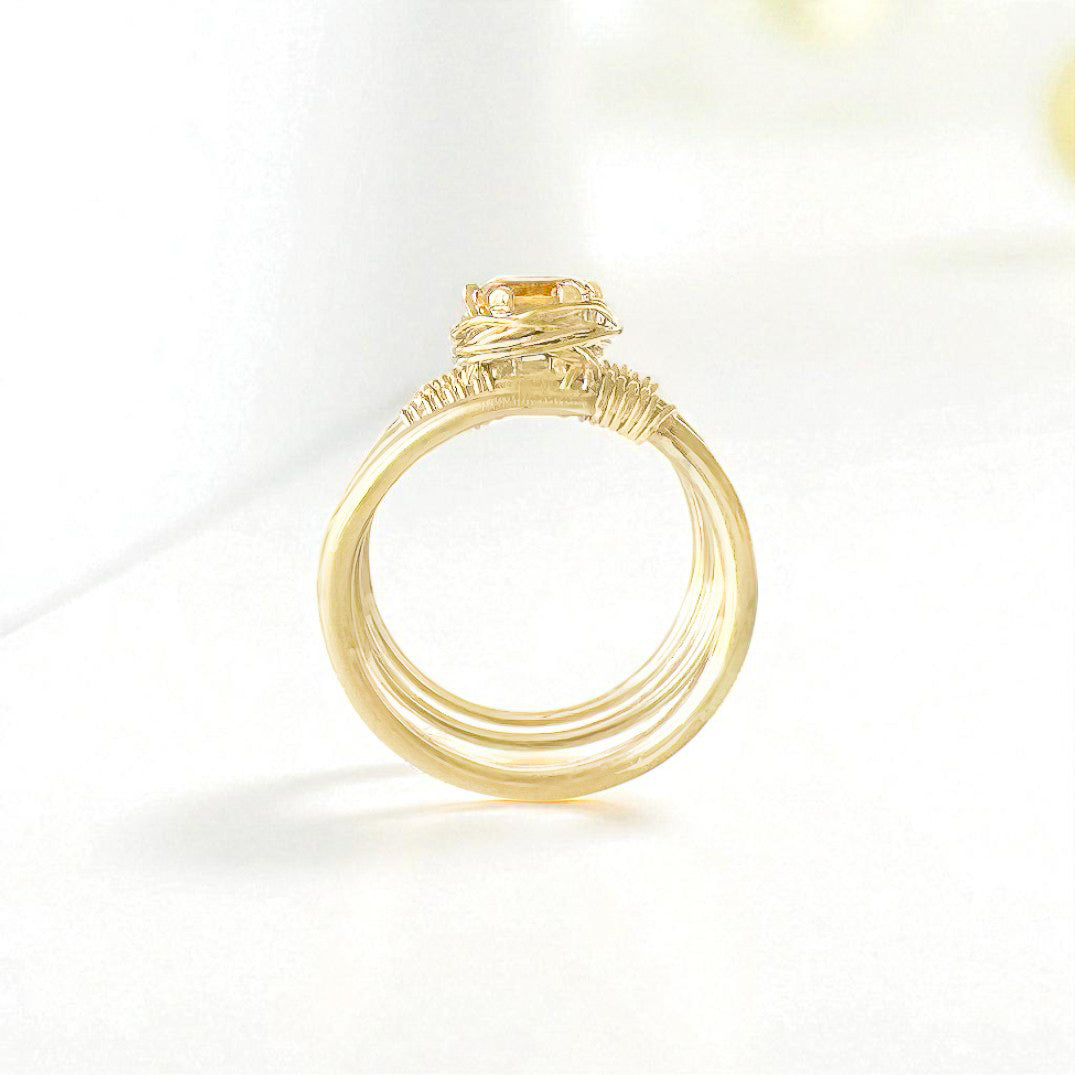 Citrine Spiral Ring