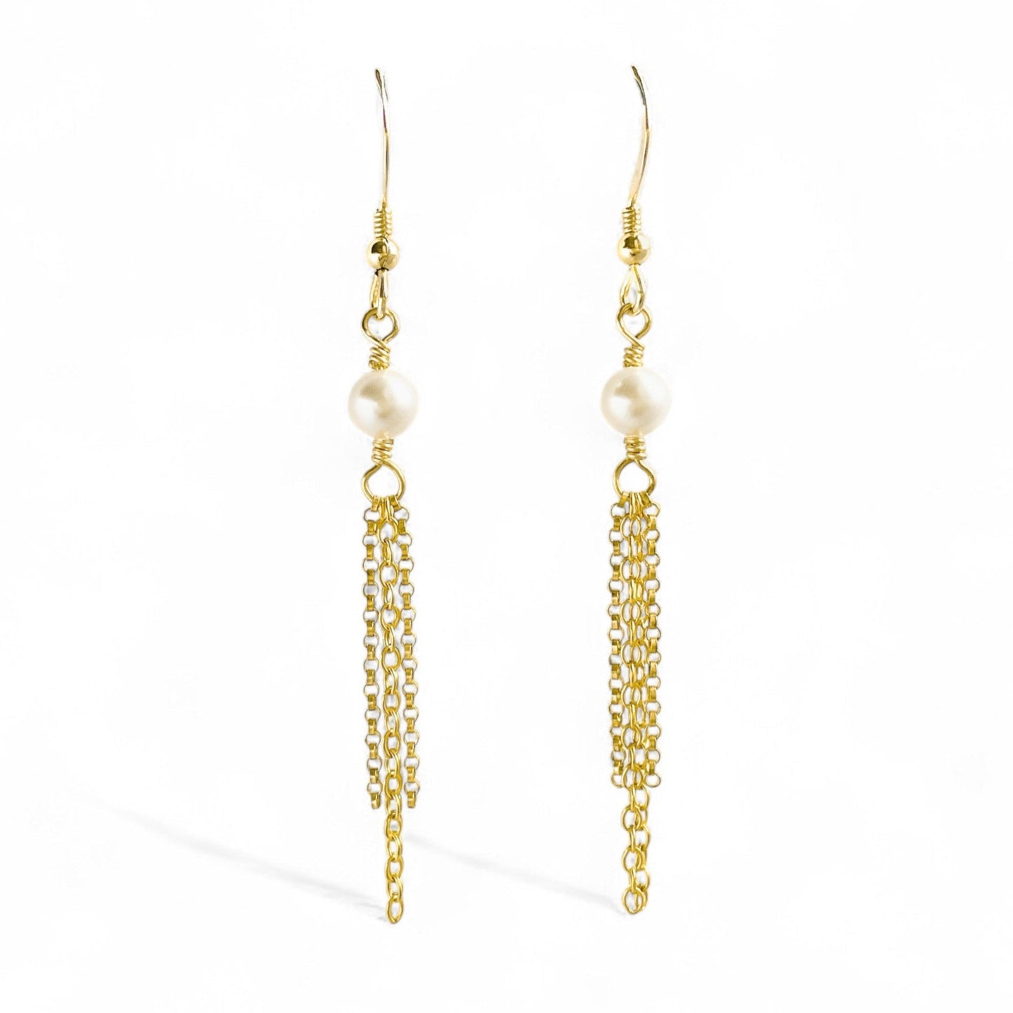 Swarovski White Pearl Fringe Earrings