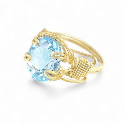 Sky Blue Topaz Oval Ring