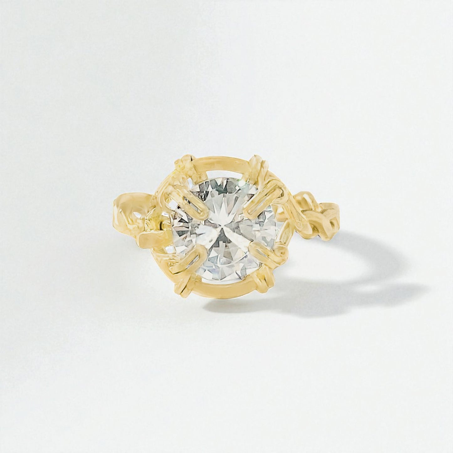 Cubic Zirconia Twisted Band Ring