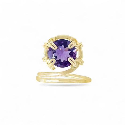 Purple Amethyst Swirl Ring