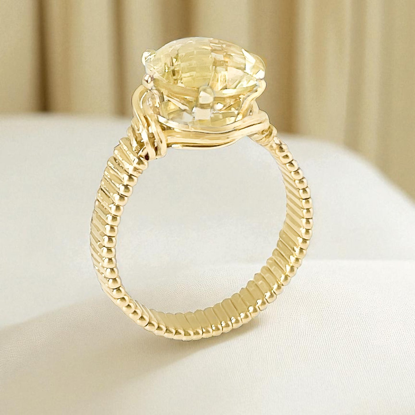 Lemon Quartz Wire Wrapped Ring