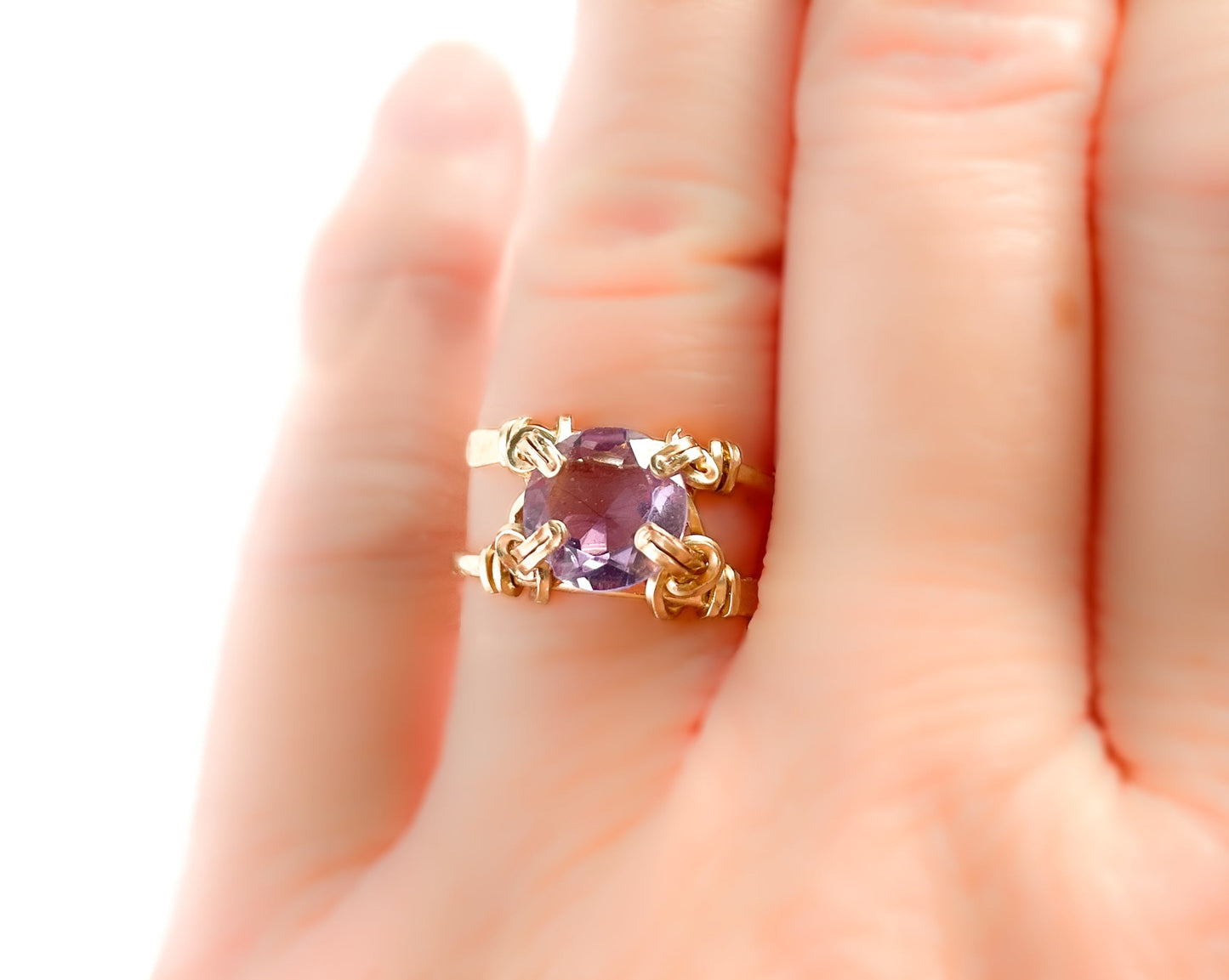 Purple Amethyst Dainty Ring