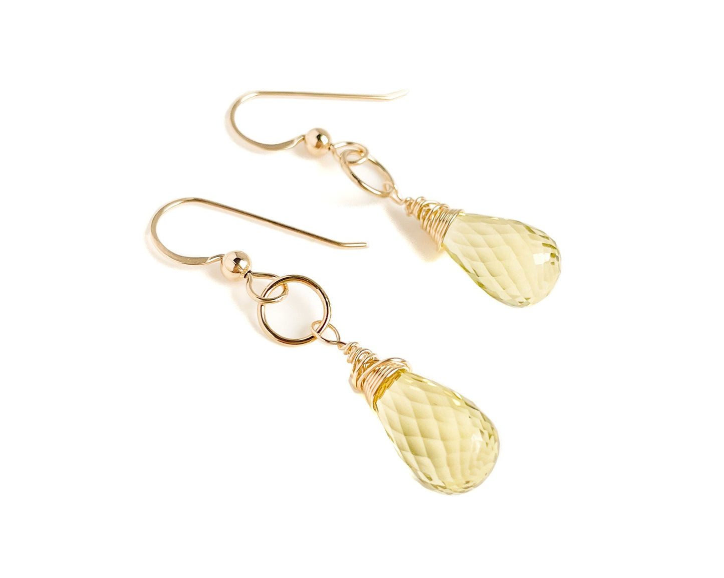 Lemon Quartz Briolette Earrings