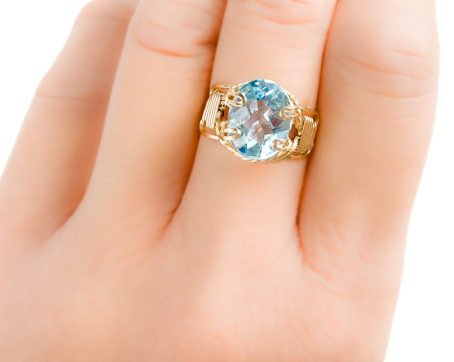 Sky Blue Topaz Oval Ring