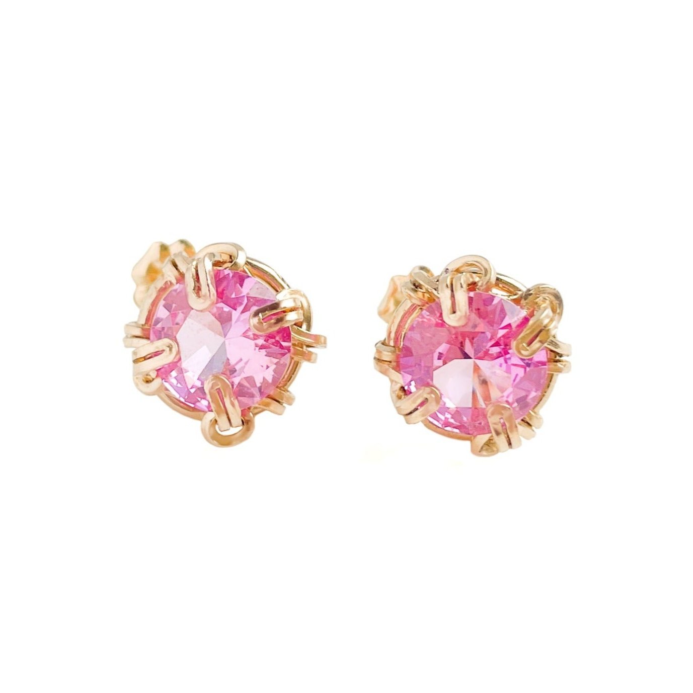 Pink Tourmaline Stud Earrings