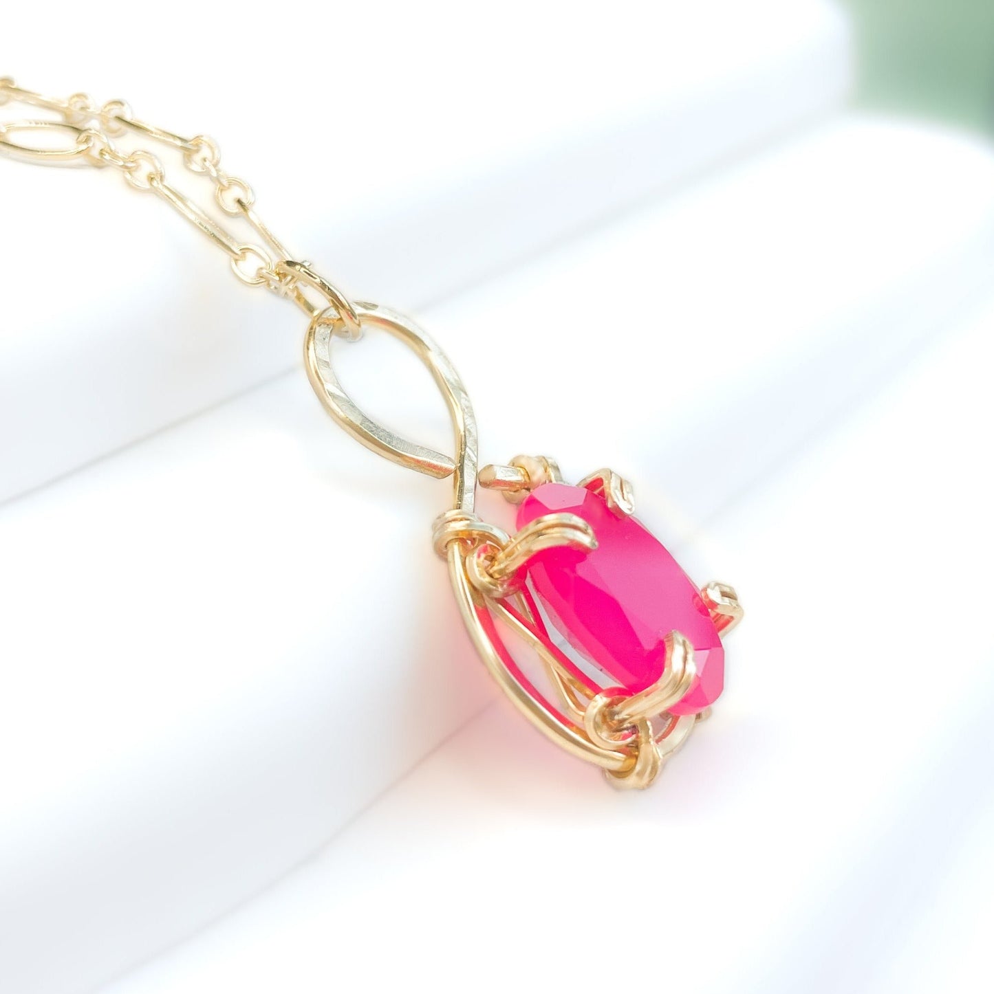 Pink Chalcedony Pendant Necklace