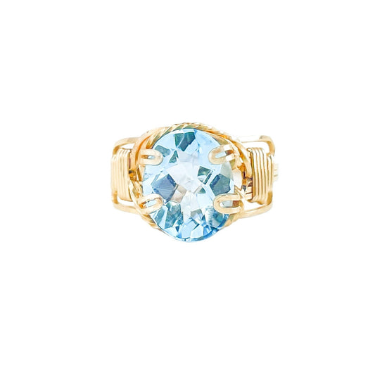 Sky Blue Topaz Oval Ring