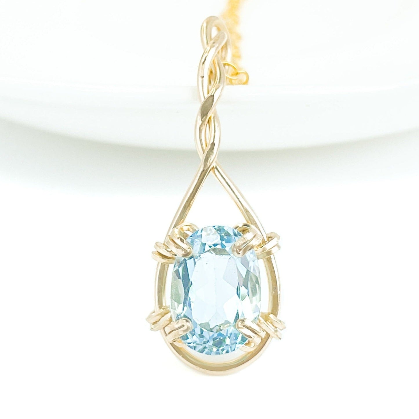 Sky Blue Topaz Pendant Necklace