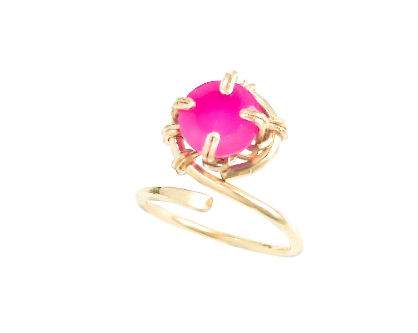 Pink Chalcedony Swirl Ring