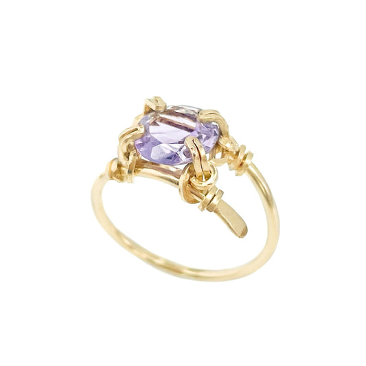 Purple Amethyst Dainty Ring