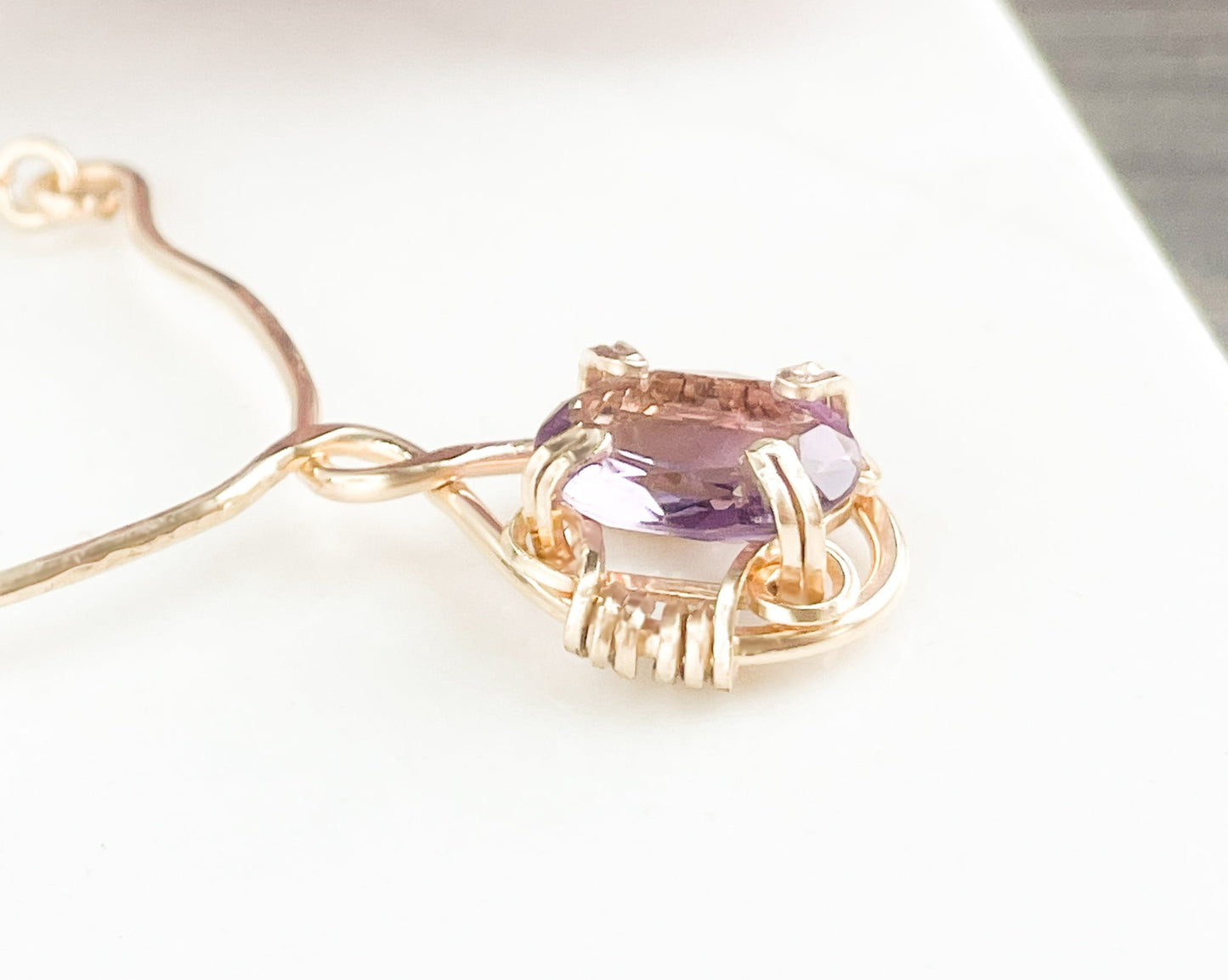 Purple Amethyst Y Necklace