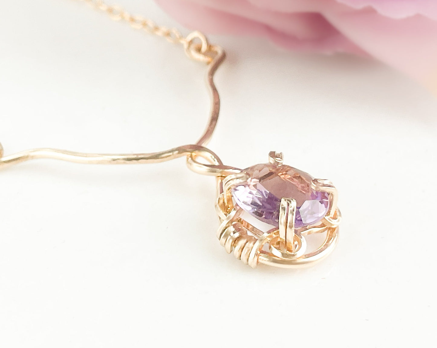 Purple Amethyst Y Necklace