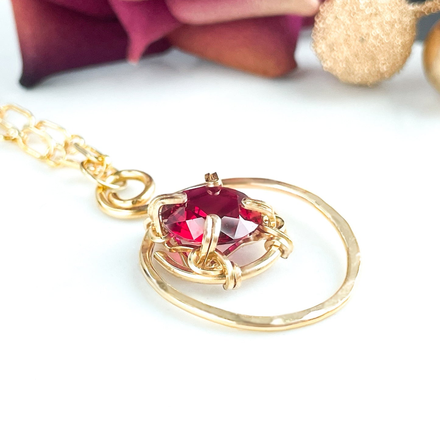 Garnet Long S Pendant Necklace