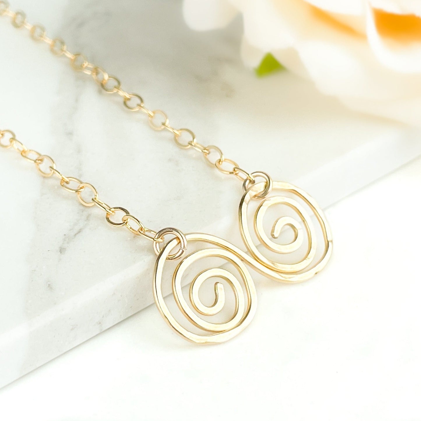 Gold Infinity Swirl Necklace