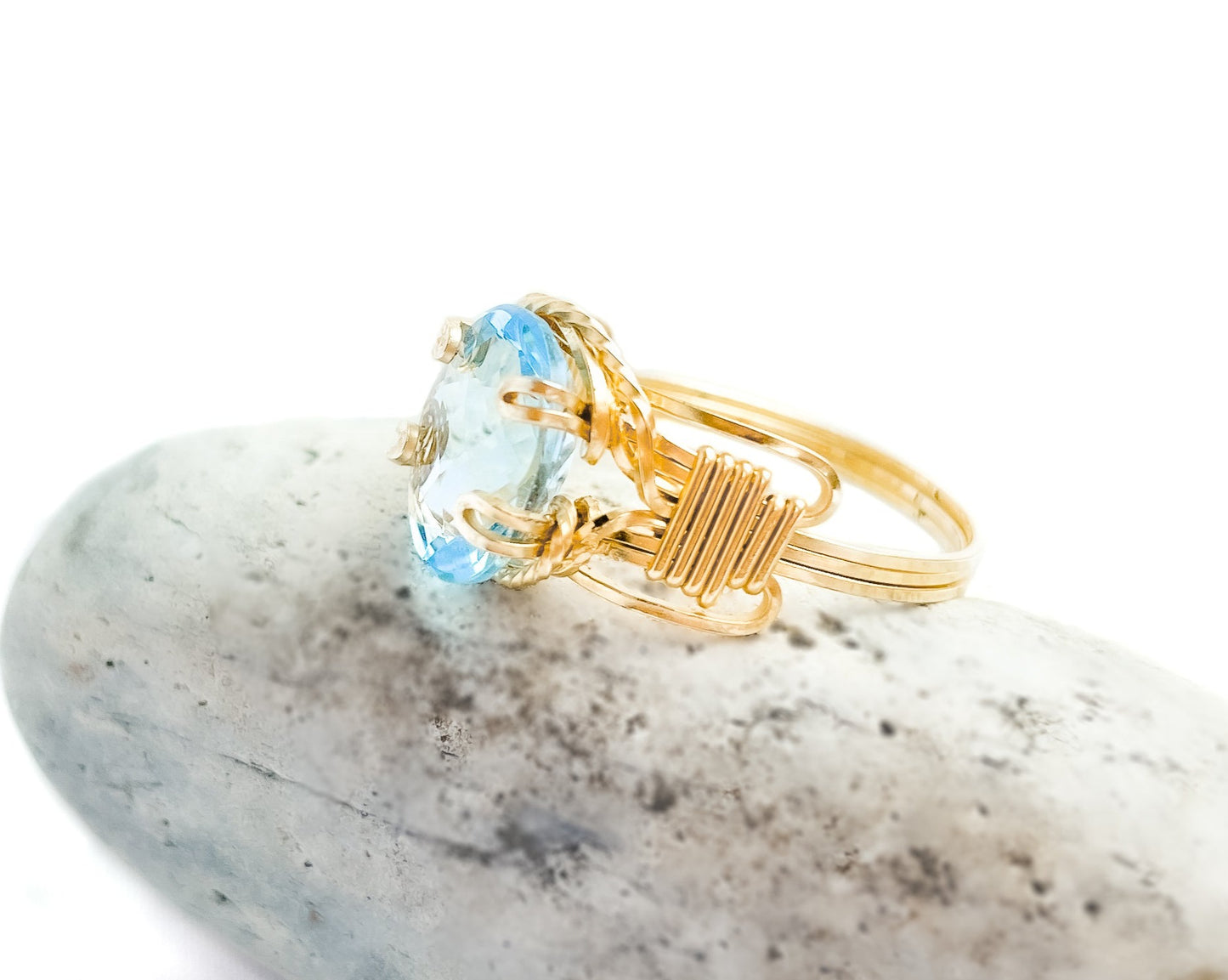 Sky Blue Topaz Oval Ring