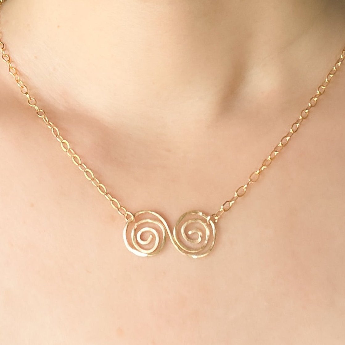 Gold Infinity Swirl Necklace