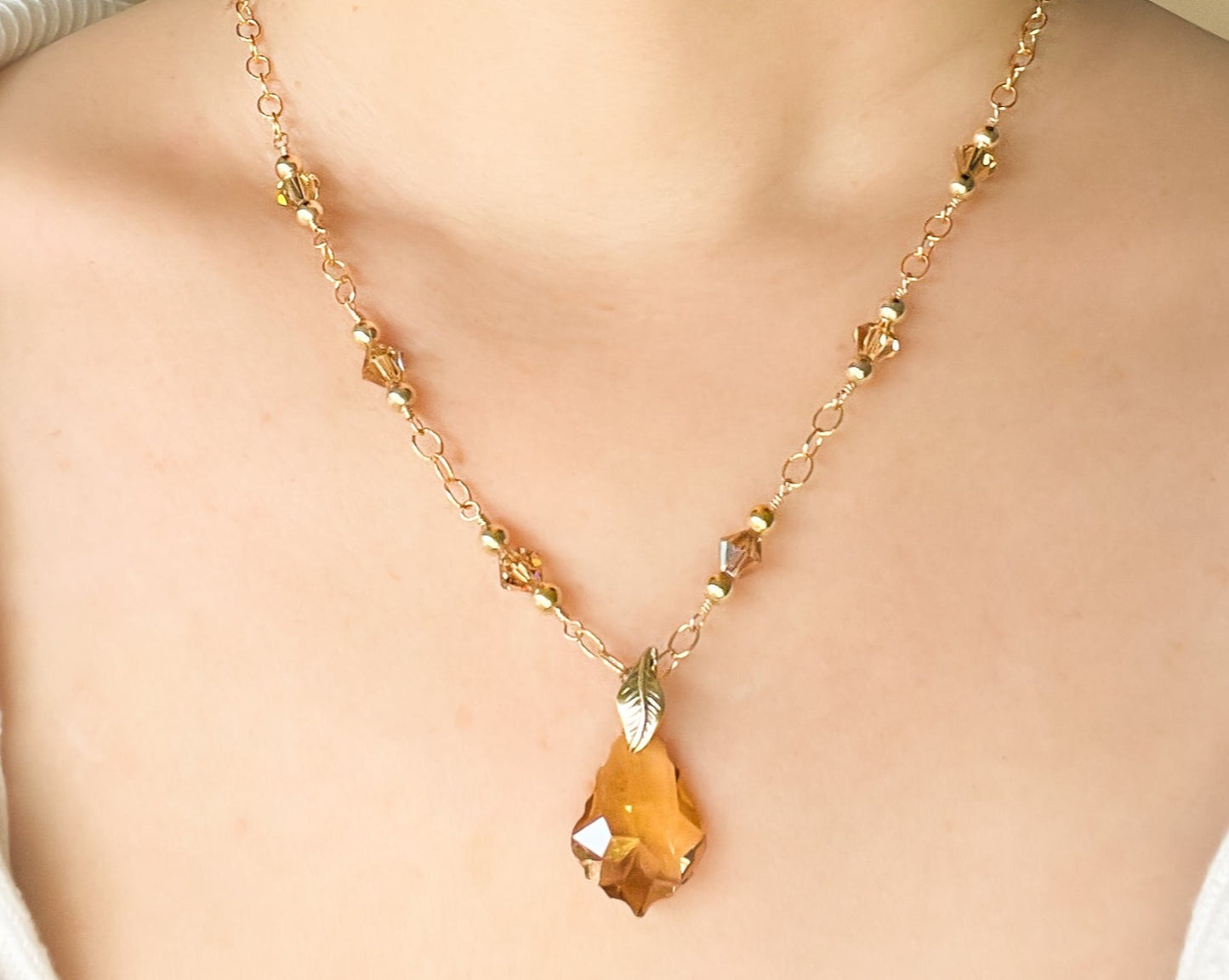 Swarovski Golden Crystal Necklace